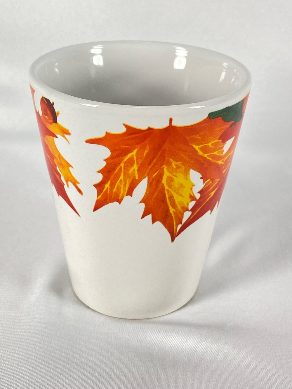 Royal Norfolk White Ceramic Mug with Orange and Green Autumn Leaves - Picture 6 of 6